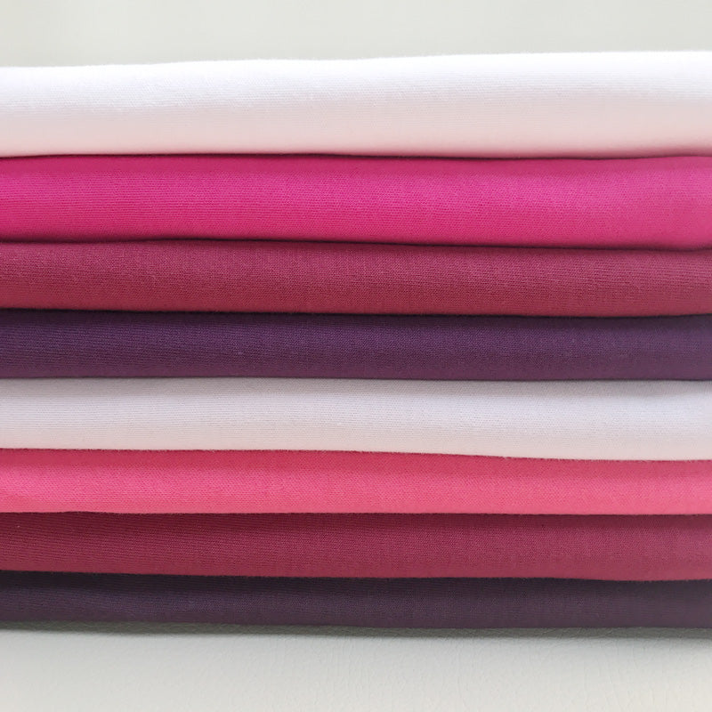 Ü-Stoffpaket Basic - Jersey 100% Baumwolle - Rot-Rosa - versch. Größen