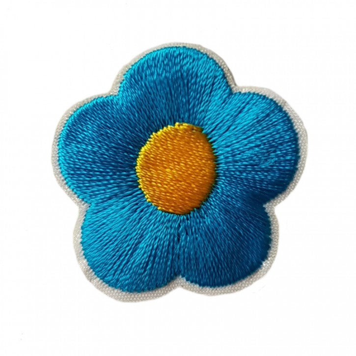 Aufbügler Blume Blau
