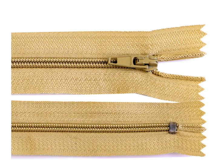 12cm Reißverschluss - nicht teilbar - Hellbraun