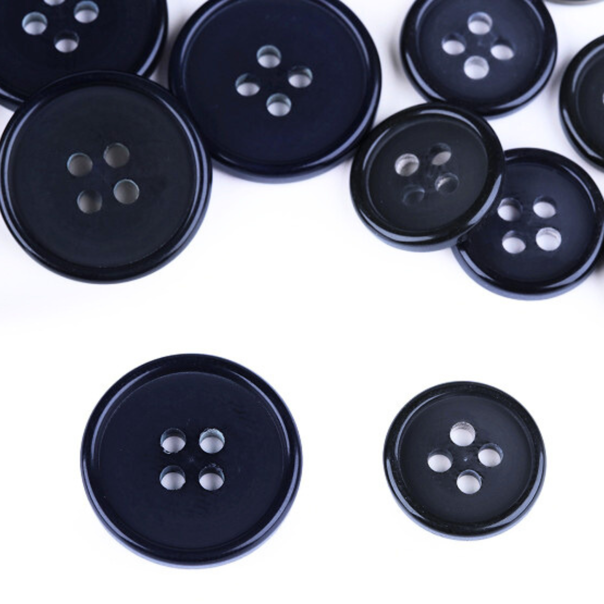 Kunststoffknopf 14mm - Dunkelblau - 5er Set