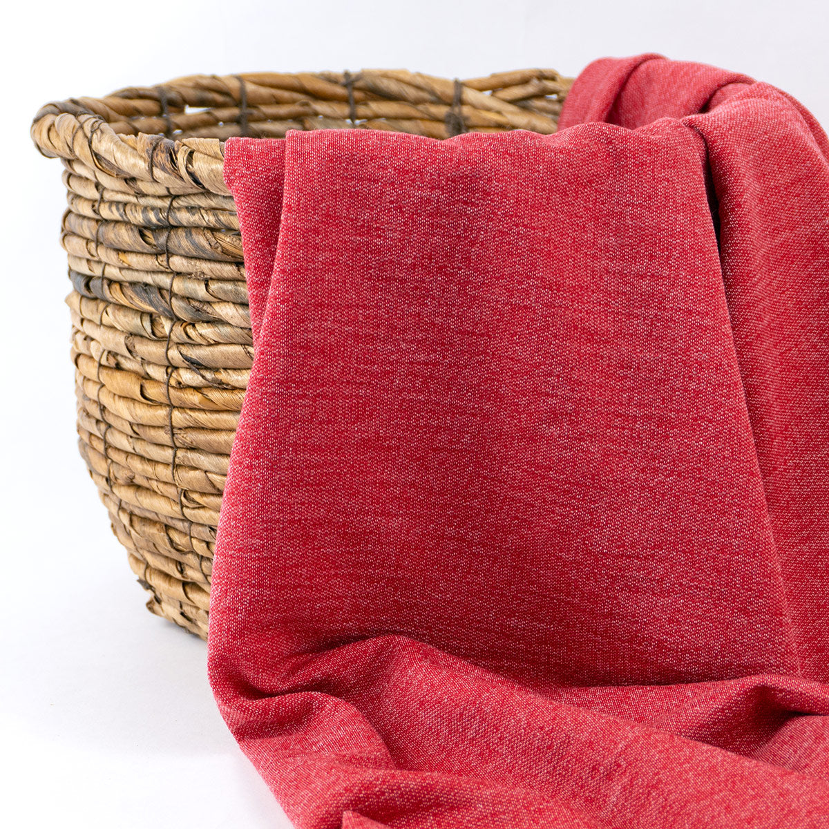 Single Jacquard Schurwolle / Modal 168g/m² Rot meliert