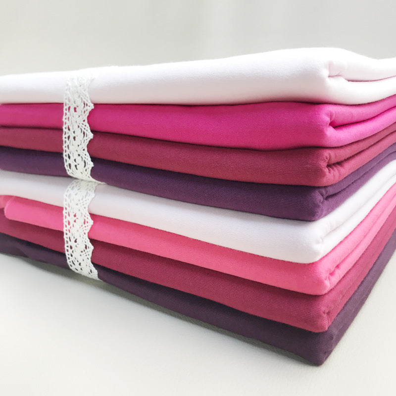 Ü-Stoffpaket Basic - Jersey 100% Baumwolle - Rot-Rosa - versch. Größen