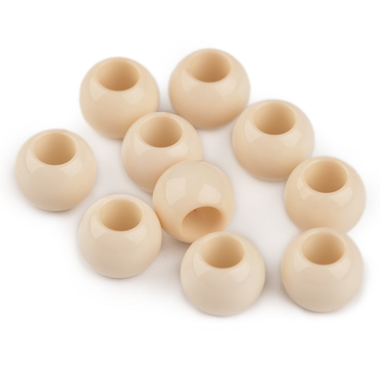 Acrylperlen glänzend 9 x 12mm - Hellbeige - 2er Set