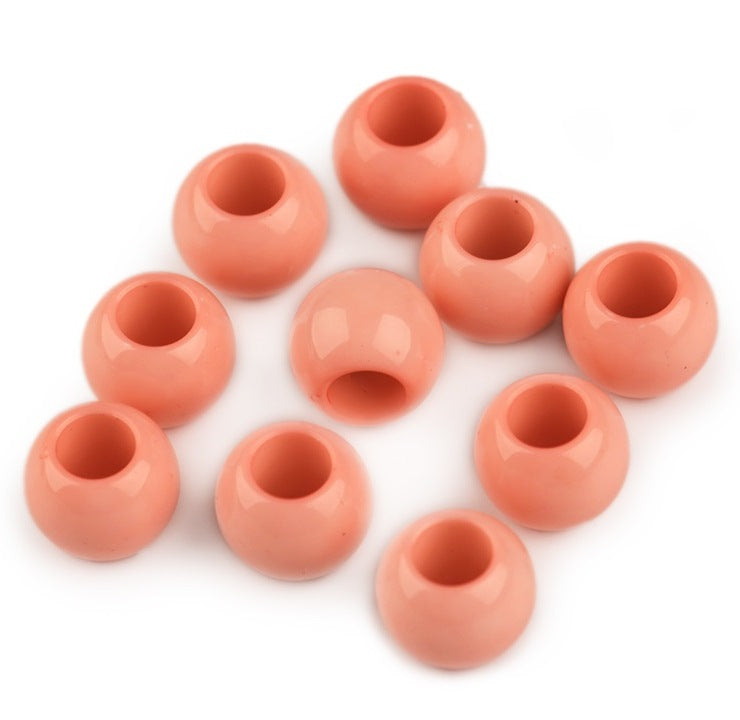 Acrylperlen glänzend 9 x 12mm - Lachs - 2er Set