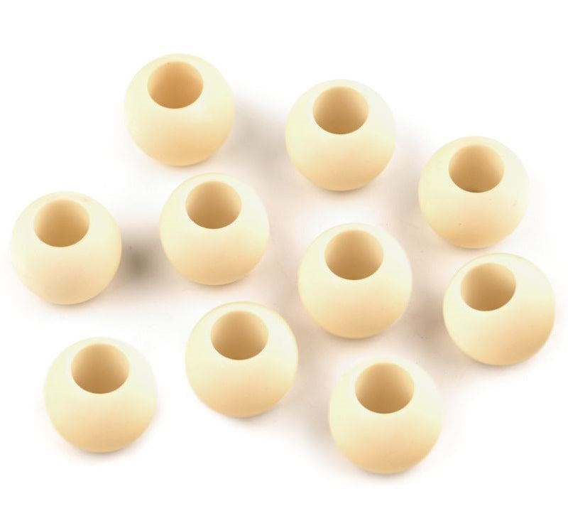 Acrylperlen matt 10 x 12mm - Vanille - 2er Set