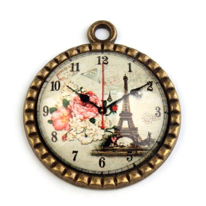 Anhänger Uhr rund 30x30 mm Paris