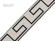 Gummiband weich - Mäander - Schwarz/Natur - Meterware