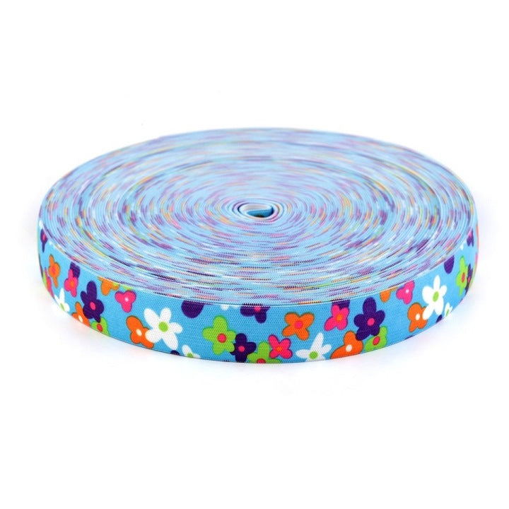 Gummiband 25mm Blumen - Meterware