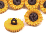 Kunststoffknopf Sonnenblume 9,5mm - Gelb