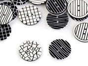 Kunststoffknopf 20mm Schwarz-Weiß - 2er-Set