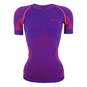 st.able Patrona - Damen Kompressions-Shirt Kurzarm - lila-orange