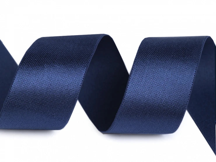 Satingummiband 30mm - Dunkelblau - Meterware