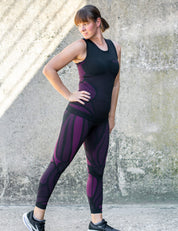 st.able Patrona - Damen Kompressionshose lang - schwarz-lila