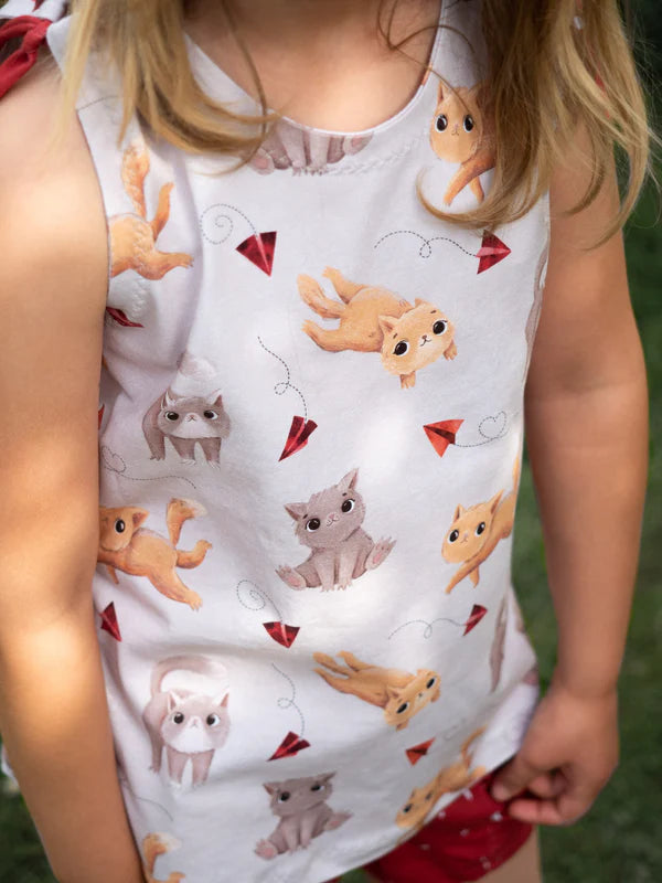 Bio-Baumwolljersey 210g/m² Crazy Cats Allover