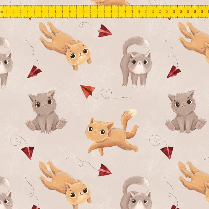 Bio-Baumwolljersey 210g/m² Crazy Cats Allover