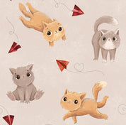 Bio-Baumwolljersey 210g/m² Crazy Cats Allover