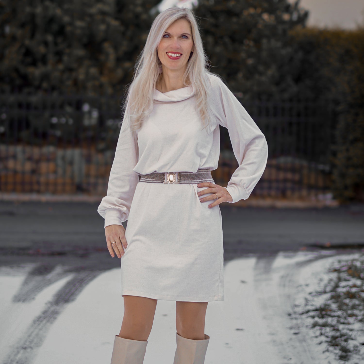 Jacquardjersey 100% Baumwolle Fischgrat Beige - Coupon