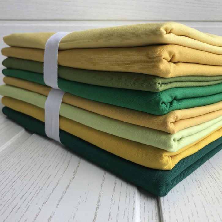 Ü-Stoffpaket Basic - Viskosejersey - Grün-Gelb  <100cm