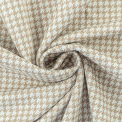 Reststücke - Jacquardjersey "Hahnentritt" Baumwolle Sand