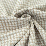 Stoffmuster Jacquard "Hahnentritt" Baumwolle Sand