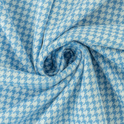 Stoffmuster Jacquard "Hahnentritt" Baumwolle Hellblau