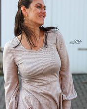 Reststücke - Jacquardjersey "Hahnentritt" Baumwolle Sand