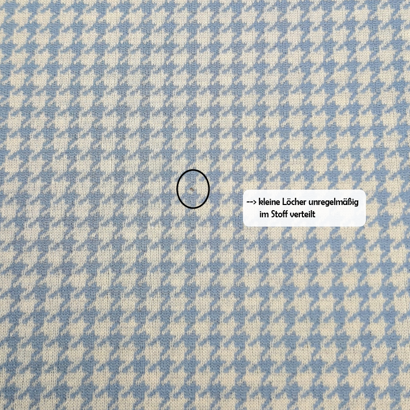 B-WARE - Jacquardjersey "Hahnentritt" Baumwolle Hellblau