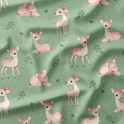 Bio-Baumwolljersey 210g/m² Ida Reh Grün Allover