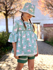 Bio-Baumwolljersey 210g/m² Ida Reh Grün Allover