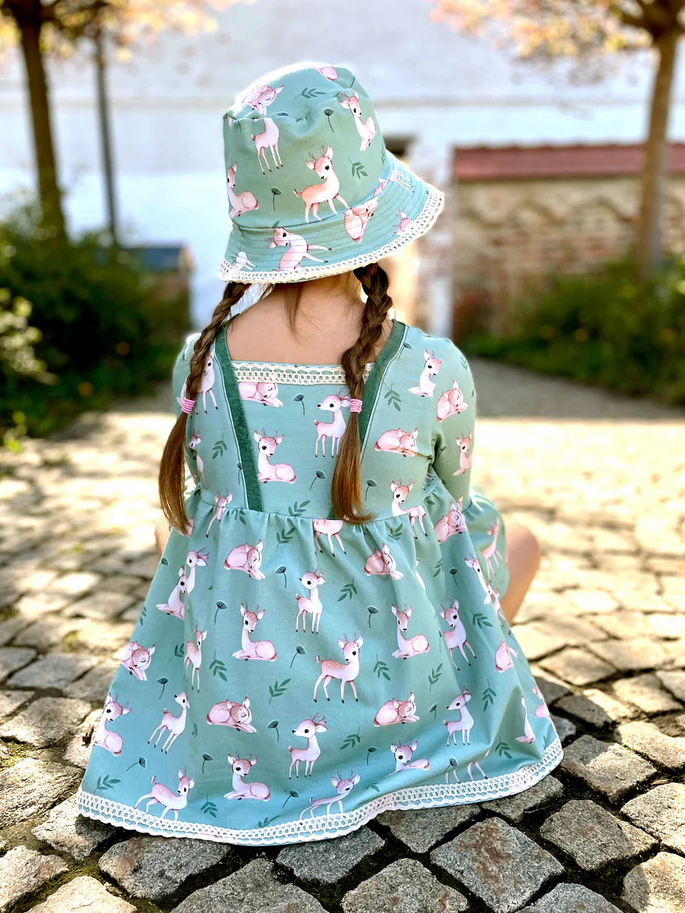 Bio-Baumwolljersey 210g/m² Ida Reh Grün Allover