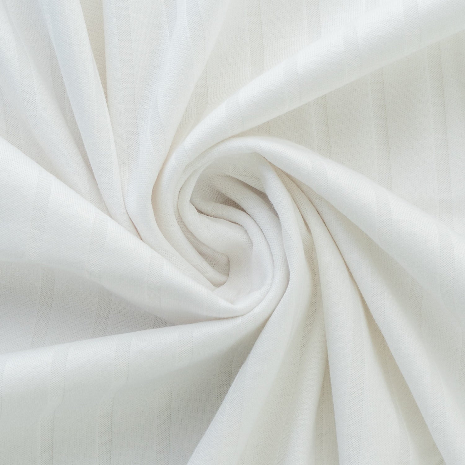 Interlock Baumwolle 150g/m² Streifen Weiß - Coupon