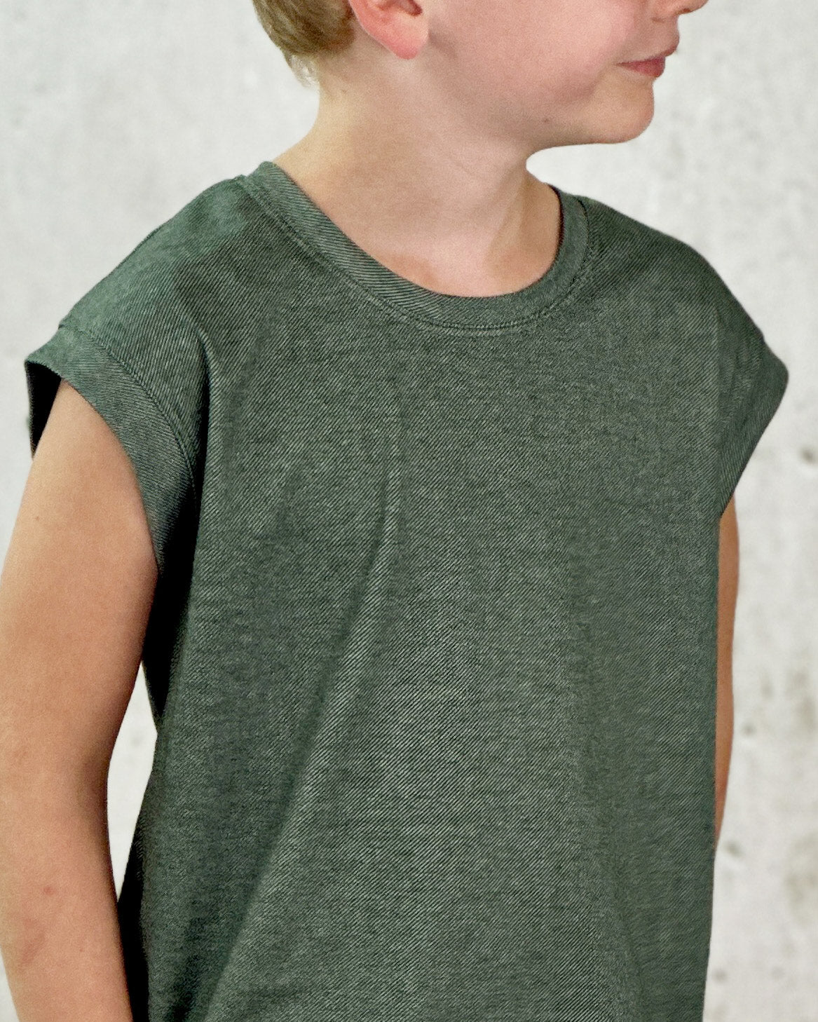 Interlockjersey 100% Baumwolle 140g/m² bedruckt Olive Jeans