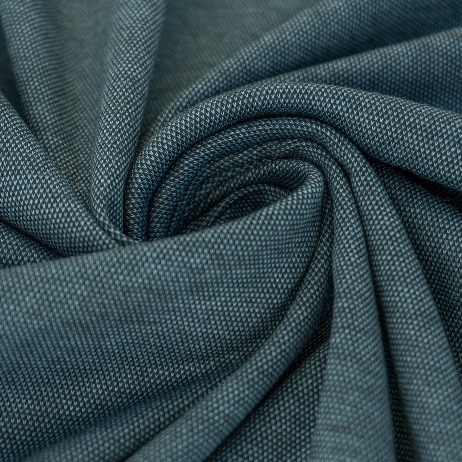 Reststücke - Interlockjersey "Florenz" 100% Baumwolle 150g/m² Rauchblau meliert