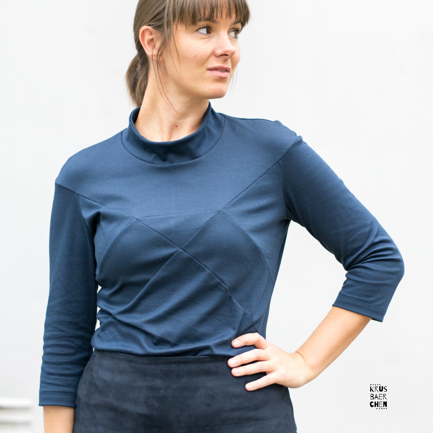 Interlockjersey "Florenz" 100% Baumwolle 155g/m² Dunkelblau meliert