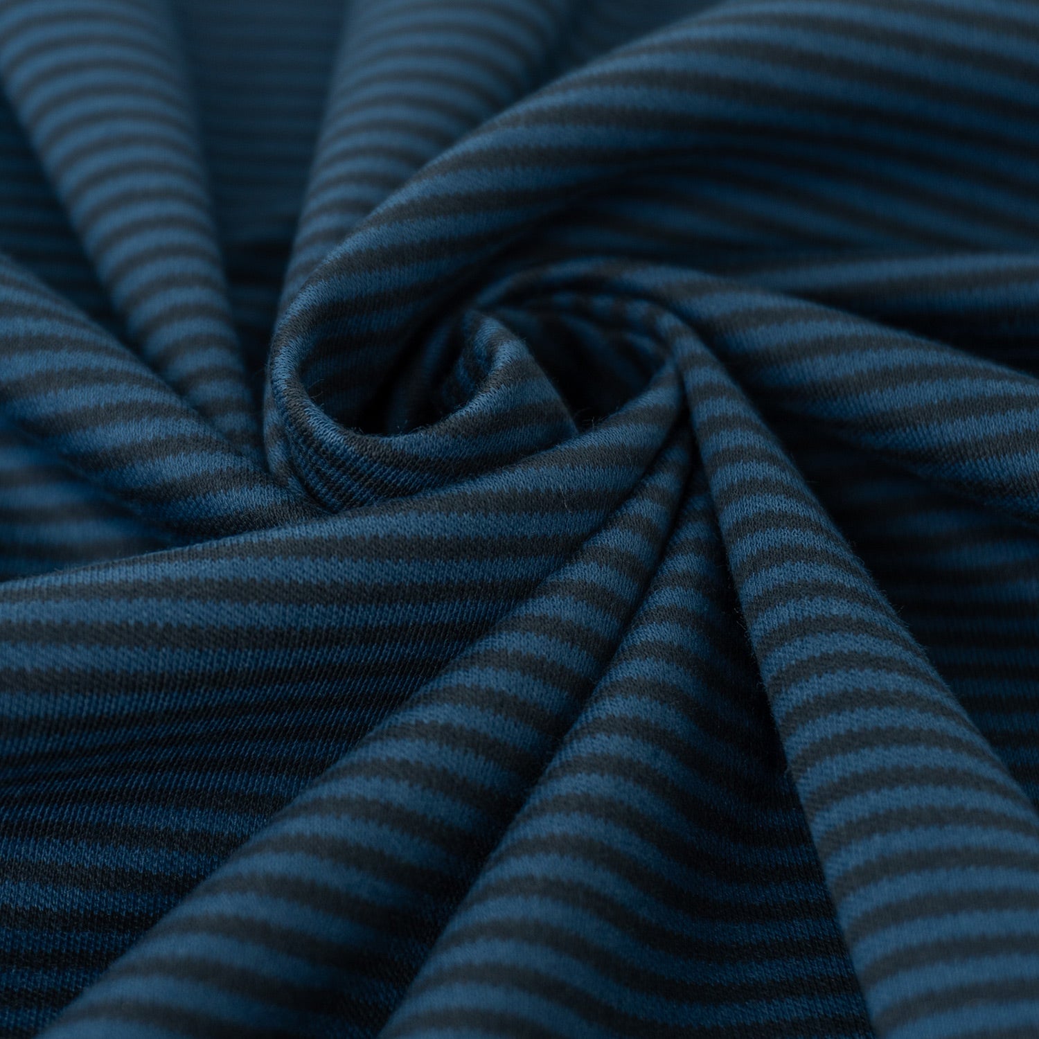 Interlockjersey Streifen 100% Baumwolle 140g/m² marine-schwarz