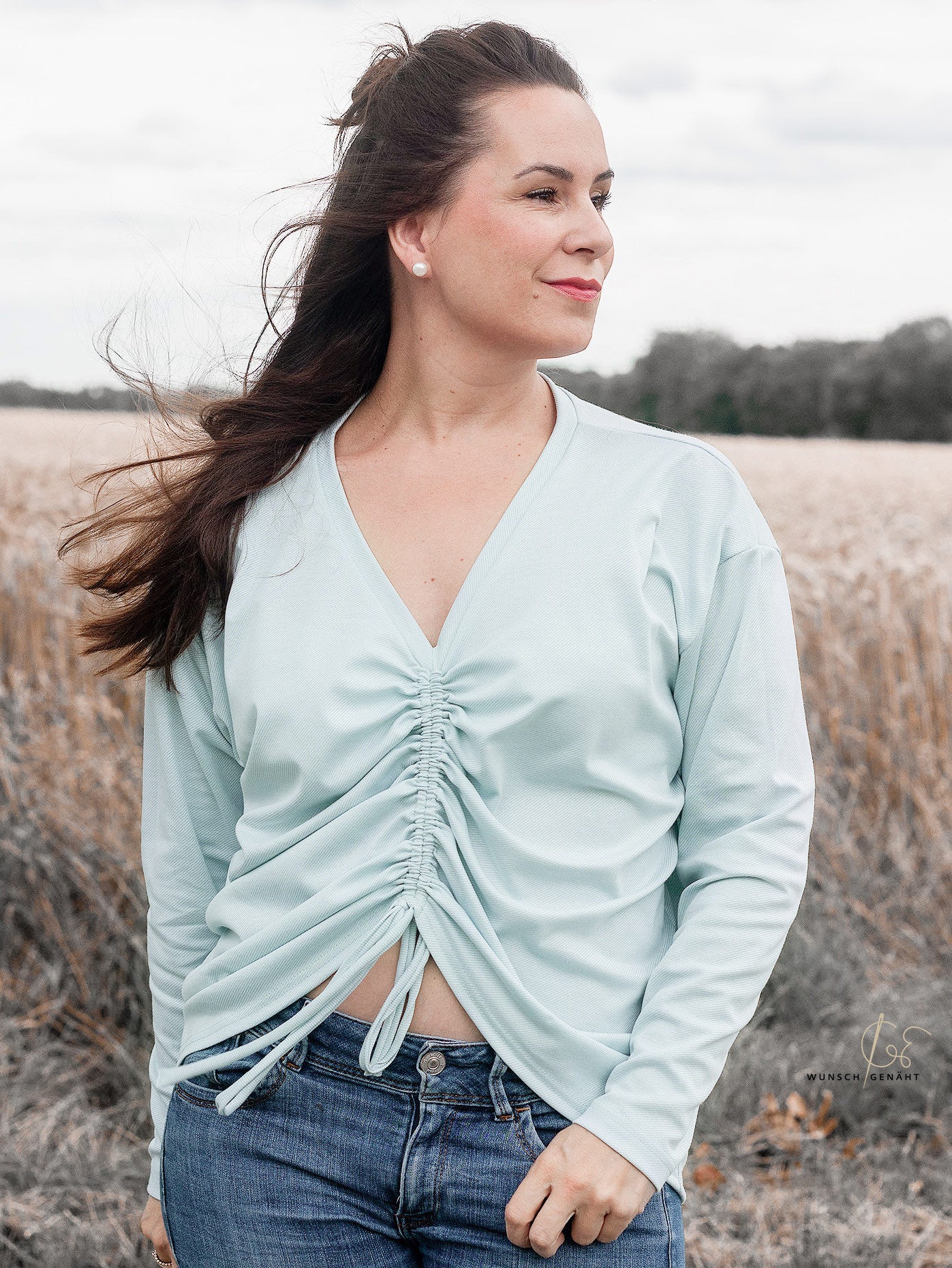 B-WARE Jacquardjersey "Verona" Diagonalstreifen Baumwolle 140g/m² Pastellmint