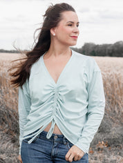 B-WARE Jacquardjersey "Verona" Diagonalstreifen Baumwolle 140g/m² Pastellmint