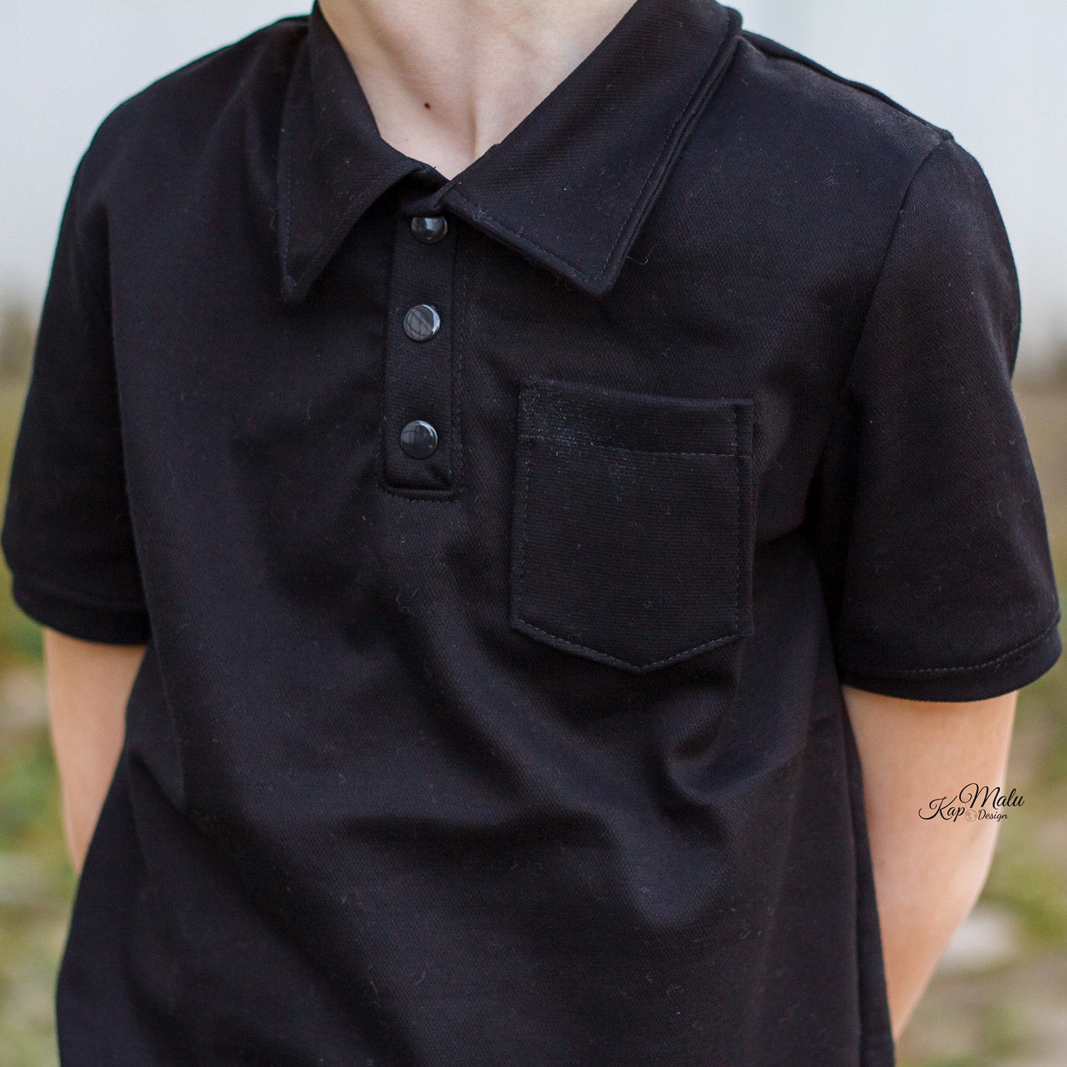 Doppelpiqué 175g/m² Schwarz - Coupon