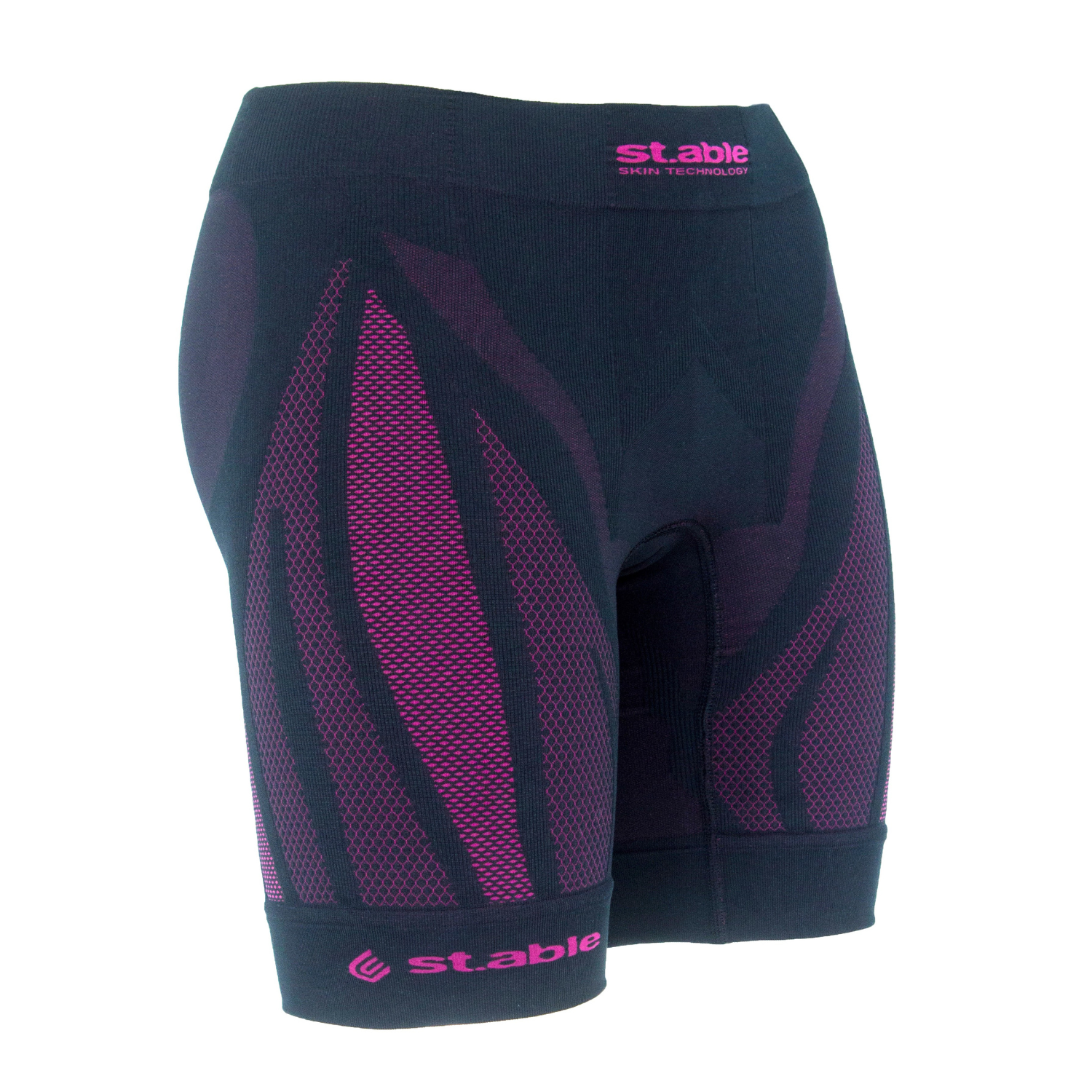 st.able Patrona - Damen Kompressions-Shorts - schwarz-lila