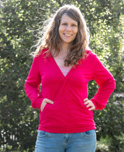 Stoffmuster French Terry (ungeraut) Baumwolle / Elasthan 180g/m² Himbeere