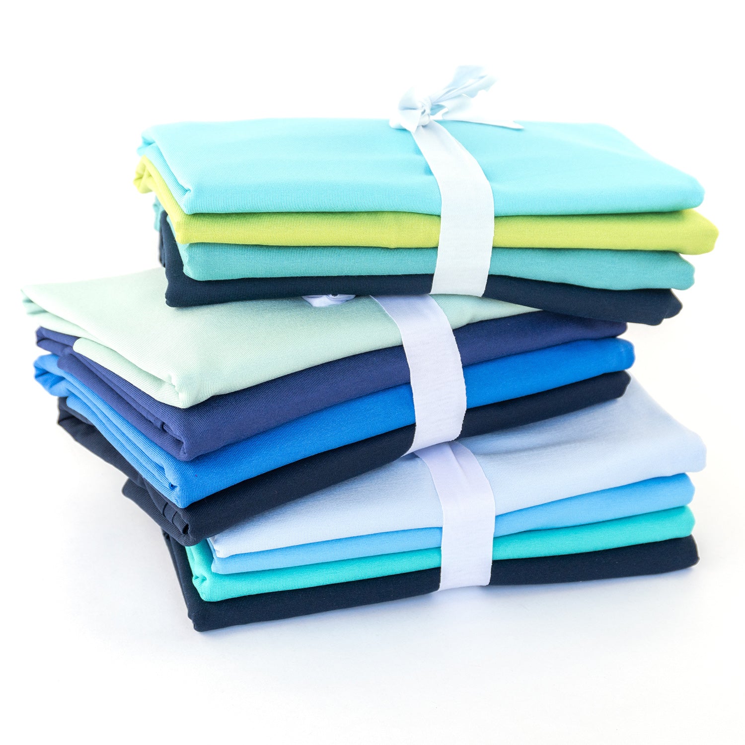 Ü-Stoffpaket Basic - Viskosejersey - Blau-Grün - versch. Größen