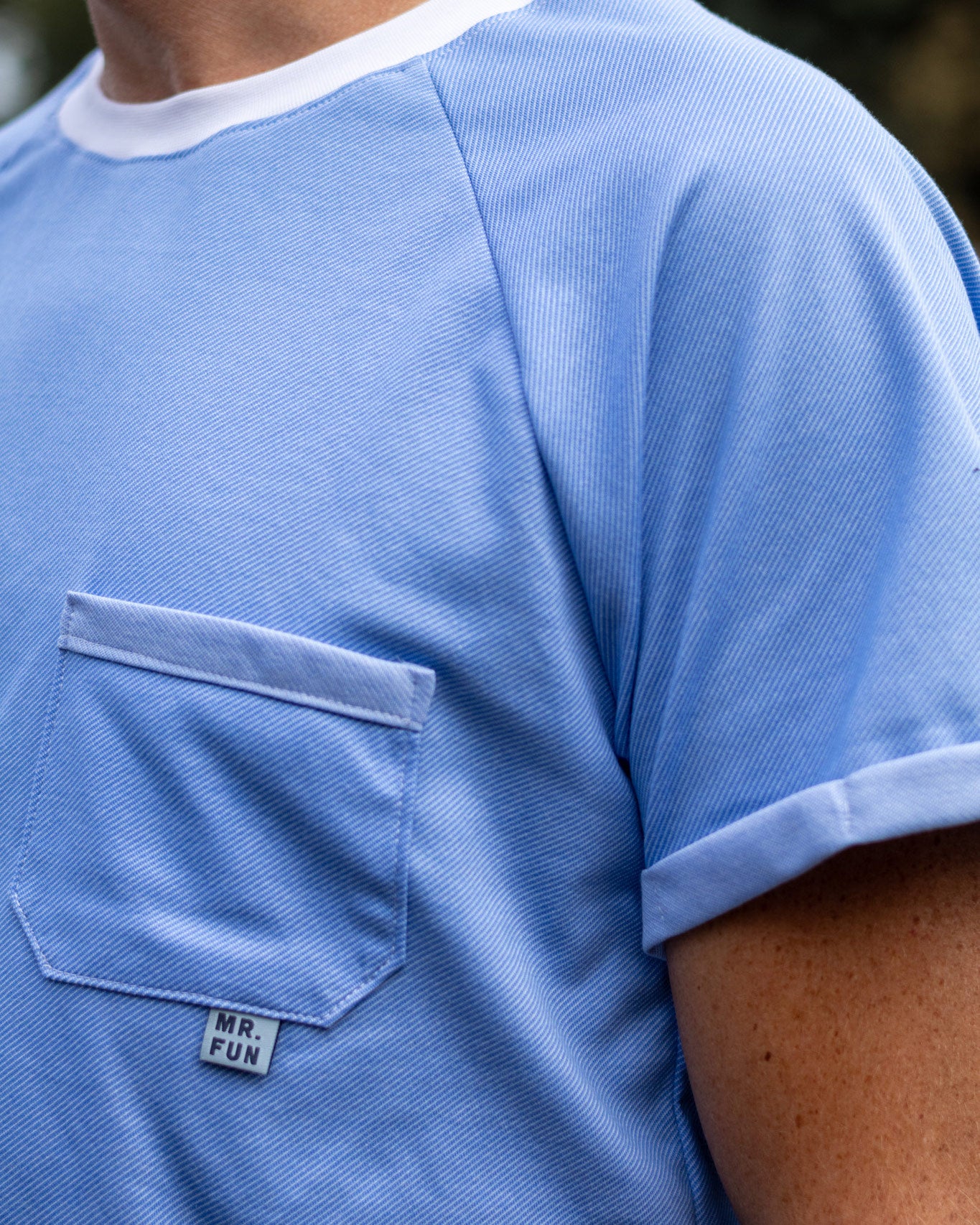 Jacquardjersey "Verona" Diagonalstreifen 100% Baumwolle 140g/m² Himmelblau