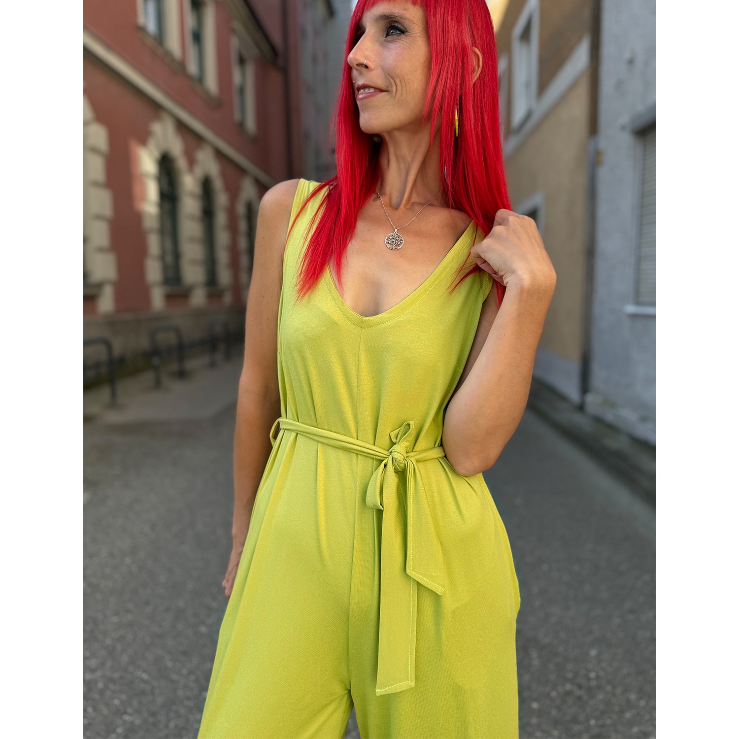 Viskosejersey mit Elasthan 190g/m² Limette - Coupon