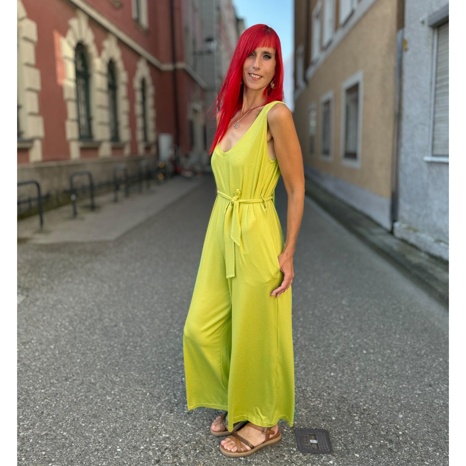 Viskosejersey mit Elasthan 190g/m² Limette - Coupon