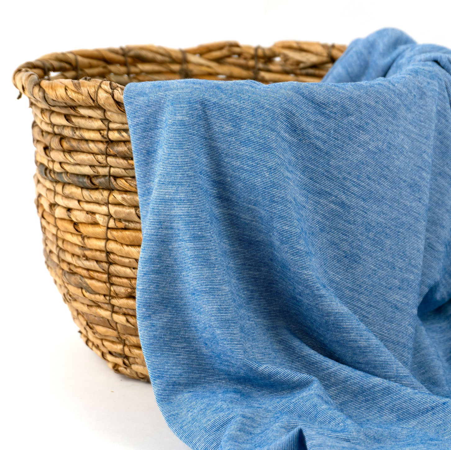 Singlejersey Viskose / Schurwolle 125g/m² Blau meliert